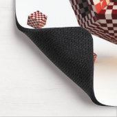 Red & White Checkerboard Geometric Objects Muismat (Hoek)