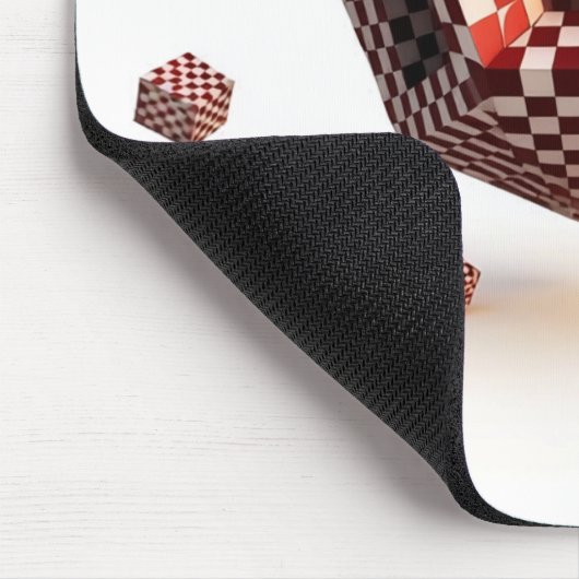 Red & White Checkerboard Geometric Objects Muismat (Hoek)