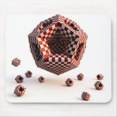 Red & White Checkerboard Geometric Objects Muismat (Voorkant)