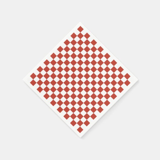 Red& White Checkered Pattern Mid Century Modern Servet (Hoek)