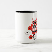 Red White Cherry Blossom Owl Mok (Midden)
