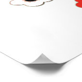 Red White Cherry Blossom Owl Poster (Hoek)