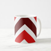 Red White Chevron Geometric Pattern Koffiemok (Voorkant rechts)