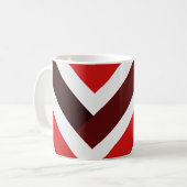 Red White Chevron Geometric Pattern Koffiemok (Voorkant links)