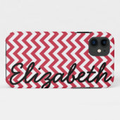 Red White Chevron Pattern Case-Mate iPhone Case (Achterkant (horizontaal))