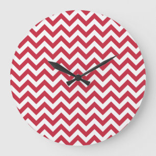 Red White Chevron Pattern Grote Klok