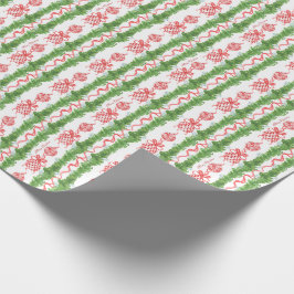 Red & White Chinoiserie Garland Grandmillennial Cadeaupapier