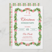 Red & White Chinoiserie Garland Grandmillennial Kaart (Voorkant / Achterkant)