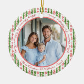 Red & White Chinoiserie Garland Grandmillennial Keramisch Ornament (Voorkant)