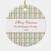 Red & White Chinoiserie Garland Grandmillennial Keramisch Ornament (Achterkant)