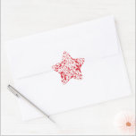 RED WHITE CHRISTMAS Floral GIFT Ster Sticker<br><div class="desc">RED WHITE CHRISTMAS Floral GIFT Stickers</div>