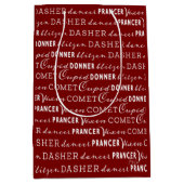 Red & White Christmas Gift Bag | Santa's Reindeer Medium Cadeauzakje (Voorkant)