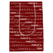 Red & White Christmas Gift Bag | Santa's Reindeer Medium Cadeauzakje (Achterkant)