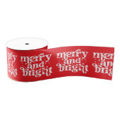Red & White Christmas Merry & Bright Holiday Grosgrain Lint (Spoel)
