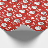Red & White Christmas Santa Claus Pattern Cadeaupapier (Hoek)