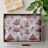Red White Christmas Tree Pattern#4 ID1009 Tissuepapier (Geschenk)