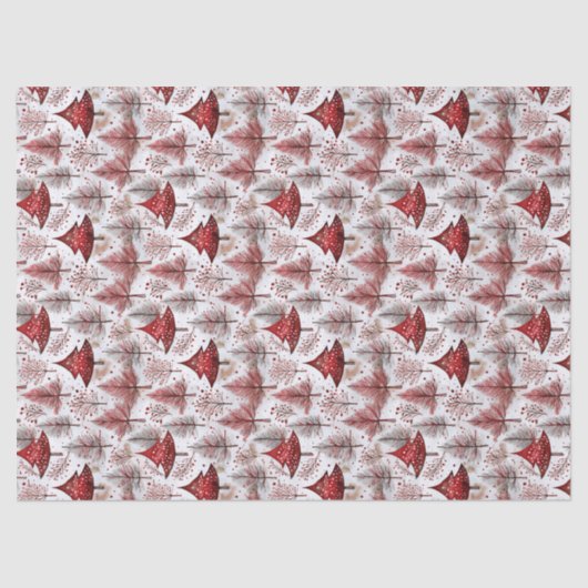 Red White Christmas Tree Pattern#4 ID1009 Tissuepapier (Voorkant)