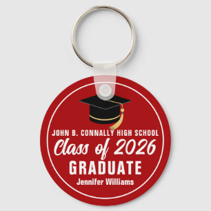 Red White Class of 2023 Personal Afstuderen Gift Sleutelhanger