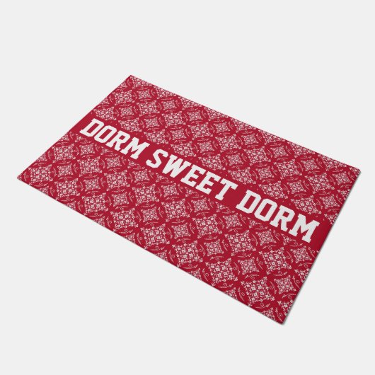 Red White College Cool Fun Dorm School Home Deurmat (Schuin)