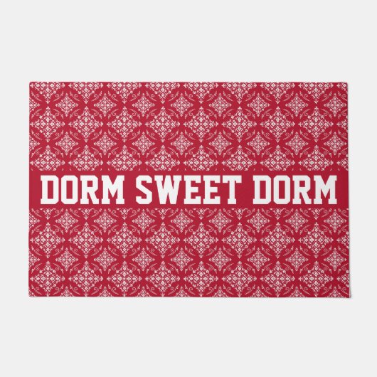 Red White College Cool Fun Dorm School Home Deurmat (Voorkant)