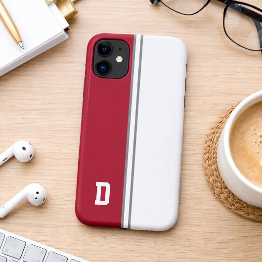 Red & White College Kleuren Handtekening Case-Mate iPhone Case