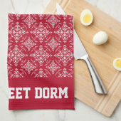 Red White College Team Cool Fun Dorm School Theedoek (Quarter Fold)