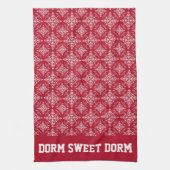 Red White College Team Cool Fun Dorm School Theedoek (Verticaal)