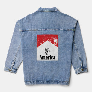 Red White Cowboy Amerika Denim Jacket