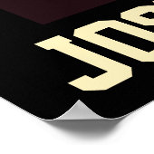 Red White Cream Black Soccer Ball Custom Name Room Poster (Hoek)