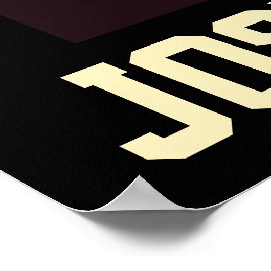 Red White Cream Black Soccer Ball Custom Name Room Poster (Hoek)