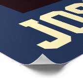 Red White Cream Black Voetbal Aangepaste naam Room Poster (Hoek)