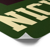 Red White Cream Green Soccer Ball Custom Name Room Poster (Hoek)