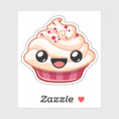 Red/White Cupcake - Happy Jump Sticker (Vel)