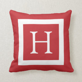 Red White Custom Monogram Kussen
