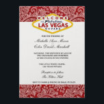 Red & White Damask Floral Las Vegas Wedding Invite Kaart<br><div class="desc">Red & White Damask Floral Las Vegas Wedding Invites. Alle standaardtekst kan volledig met uw eigen formuleringen worden aangepast, en u kunt de doopvonten, de grootte, de tekstplaatsing & de kleuren van de tekst ook veranderen. Om de tekst te veranderen slechts, gebruik personaliseren het optie. Voor meer uitgebreide veranderingen, gebruik...</div>