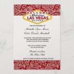 Red & White Damask Floral Las Vegas Wedding Invite Kaart<br><div class="desc">Red & White Damask Floral Las Vegas Wedding Invites. Alle standaardtekst kan volledig met uw eigen formuleringen worden aangepast, en u kunt de doopvonten, de grootte, de tekstplaatsing & de kleuren van de tekst ook veranderen. Om de tekst te veranderen slechts, gebruik personaliseren het optie. Voor meer uitgebreide veranderingen, gebruik...</div>