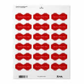 Red White Decor Lace Address Sticker Label (Full Sheet)