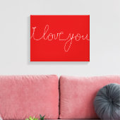 red & white decor love theme canvas afdruk (Insitu (Woonkamer))