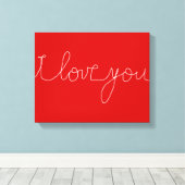 red & white decor love theme canvas afdruk (Insitu (Houten vloer))