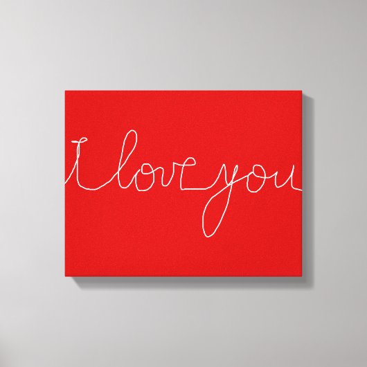 red & white decor love theme canvas afdruk (Voorkant)