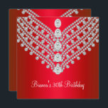 Red White Diamond Jewel 30th Birthday Party Kaart<br><div class="desc">Red White Diamond Jewel 30th Birthday Party Invitation Sjabloon.  Jewel Birthday Party. Klik op de productpagina op de knop 'Aanpassen'.</div>