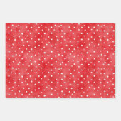 Red White Dots Daises Floral Plaid Birthday Inpakpapier Vel (Voorkant)