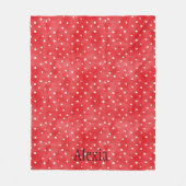 Red White Dots Fleece Deken (Voorkant)