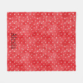 Red White Dots Fleece Deken (Voorkant (Horizontaal))