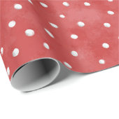 Red White Dots Valentine's Day Cadeaupapier (Rol Hoek)