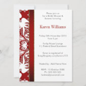 Red White Doves Batik Vrijgezellenfeest Party Invi Kaart (Achterkant)