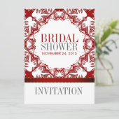 Red White Doves Batik Vrijgezellenfeest Party Invi Kaart (Staand voorkant)