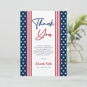 Red White & Due 4 juli Baby shower Bedankkaart (Staand voorkant)