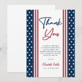 Red White & Due 4 juli Baby shower Bedankkaart (Voorkant / Achterkant)