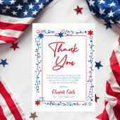 Red White & Due 4 juli Baby shower Bedankkaart